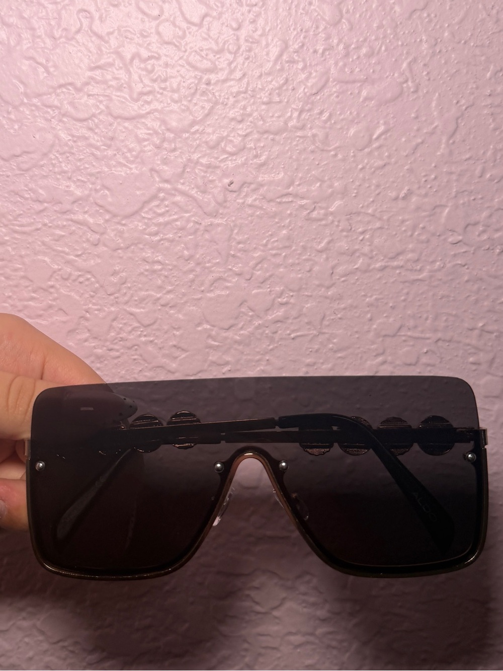 ALDO Black & Gold Gradient Shield Sunglasses